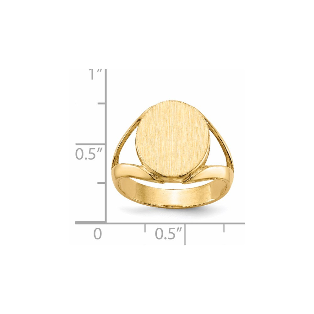 14K Yellow Gold 14.5x12.5mm Open Back Signet Ring