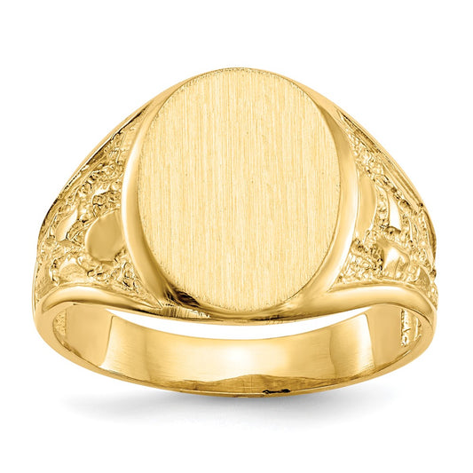 14K Yellow Gold 15.0x11.5mm Open Back Men's Signet Ring