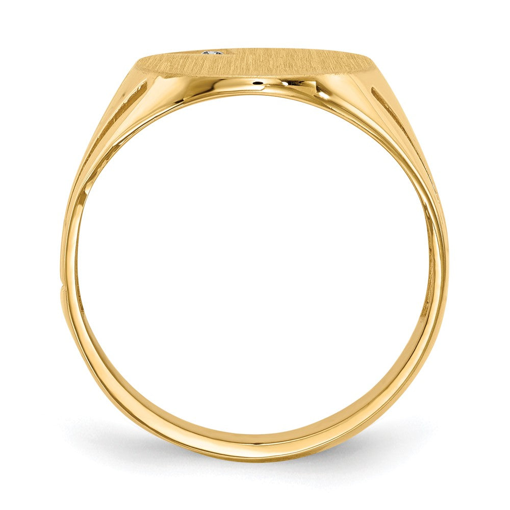 14K Yellow Gold 16.0x14.0mm Open Back A Real Diamond Men's Signet Ring