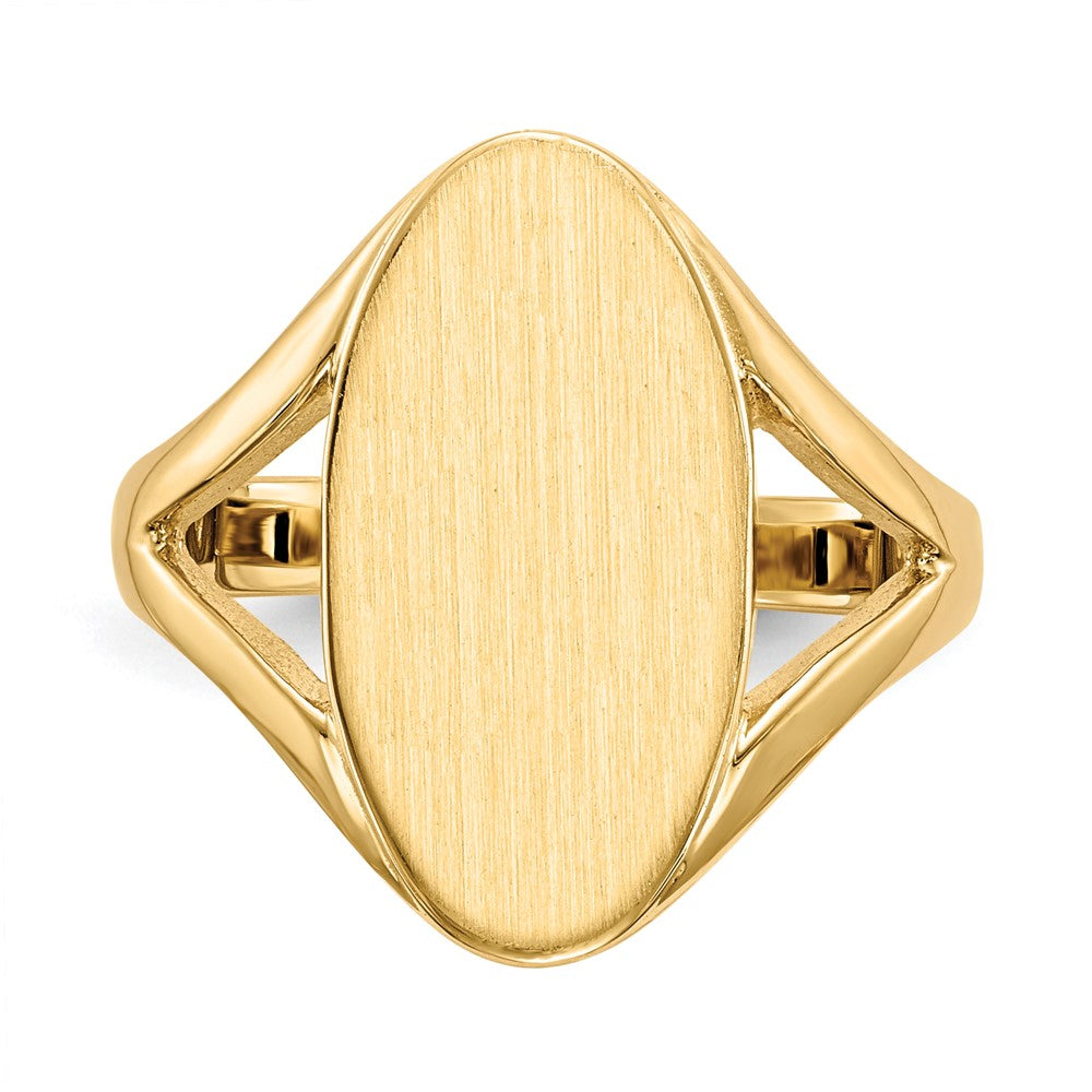 14K Yellow Gold 16.5x9.0mm Closed Back Signet Ring