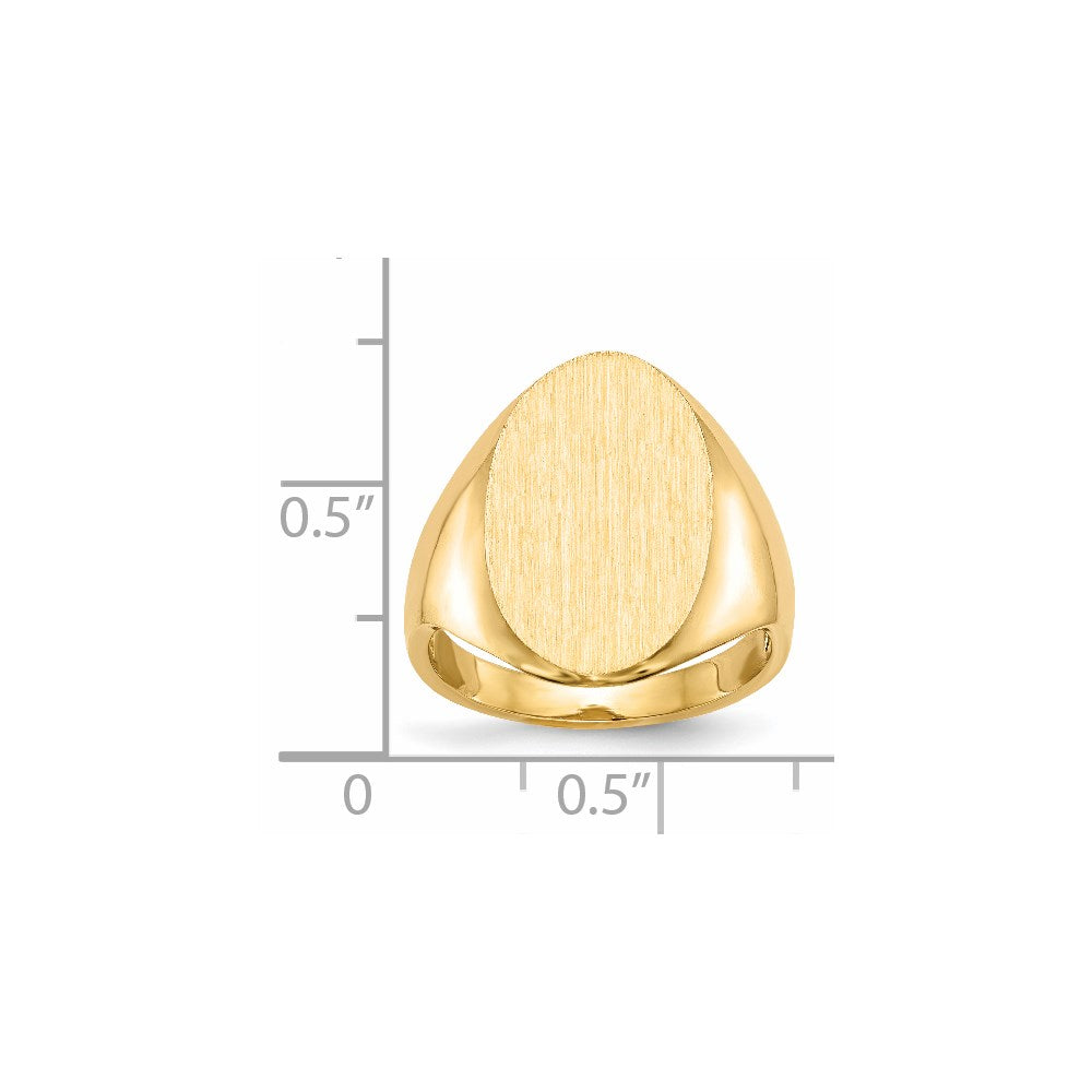 14K Yellow Gold 12.0x17.0mm Open Back Signet Ring