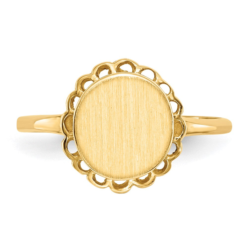 14K Yellow Gold 9.0x8.5mm Open Back Signet Ring