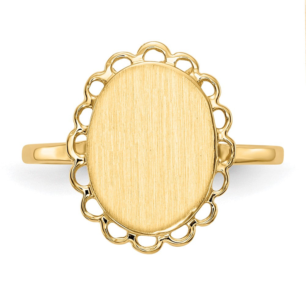 14K Yellow Gold 12.0x9.0mm Open Back Signet Ring