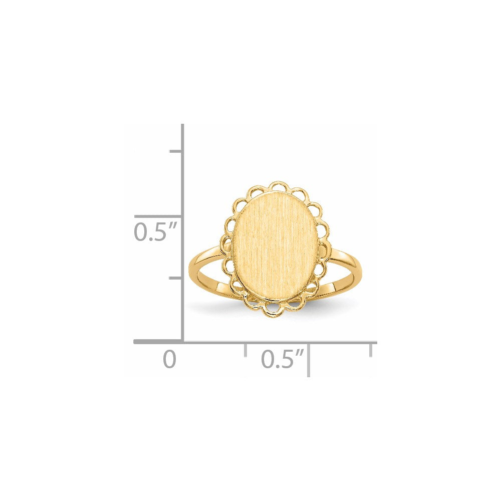 14K Yellow Gold 12.0x9.0mm Open Back Signet Ring