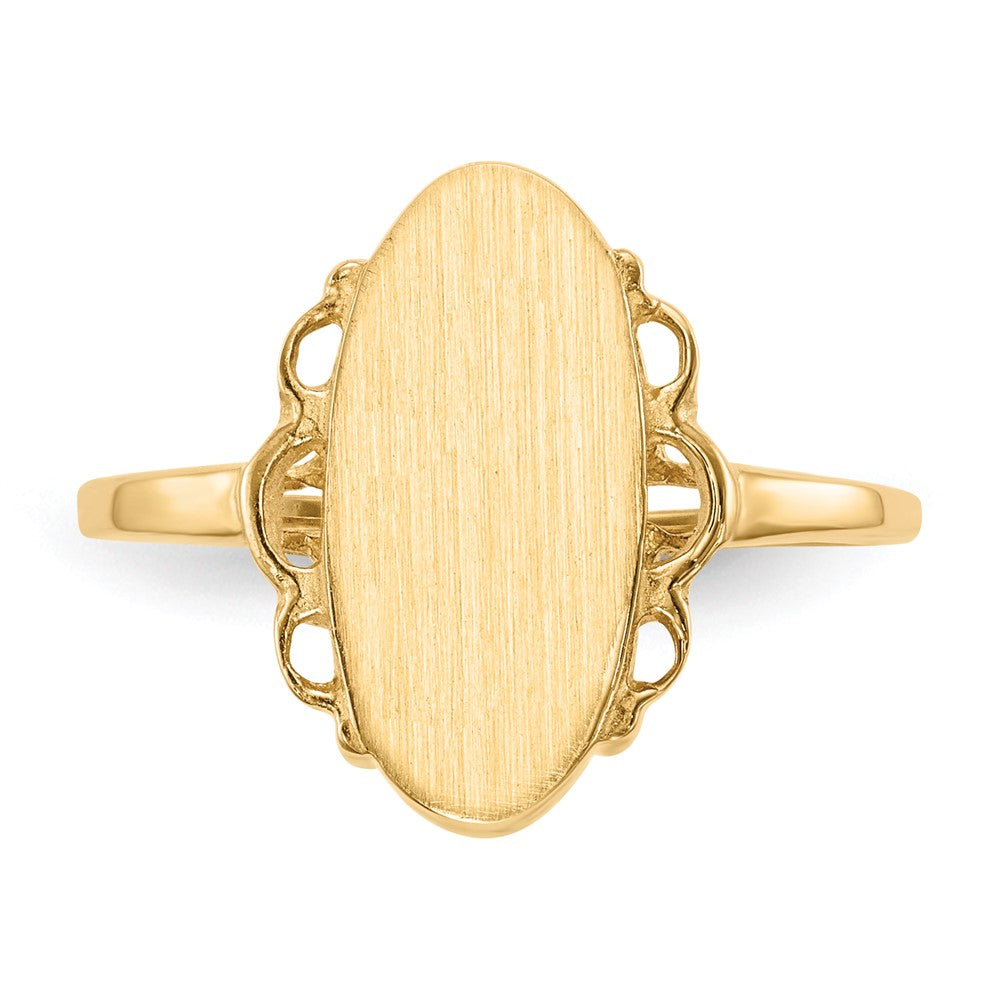 14K Yellow Gold 14.5x7.0mm Open Back Signet Ring