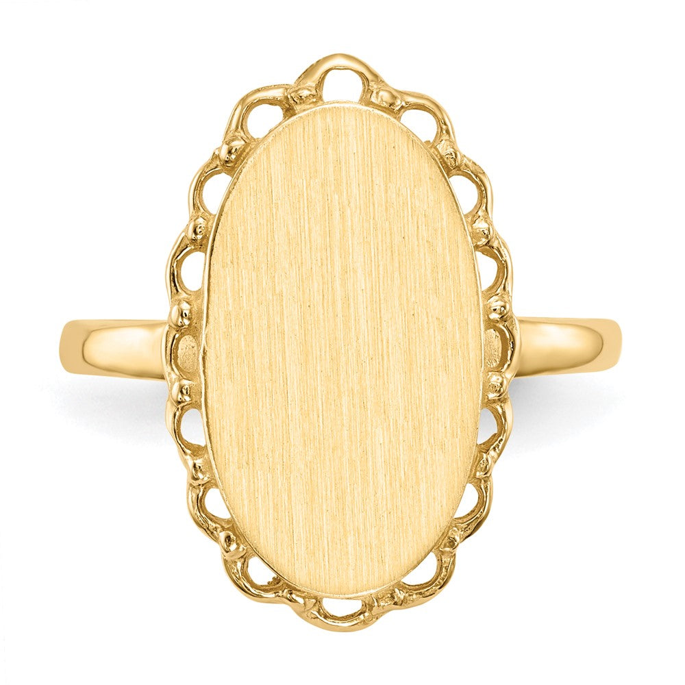 14K Yellow Gold 16.0x9.0mm Open Back Signet Ring