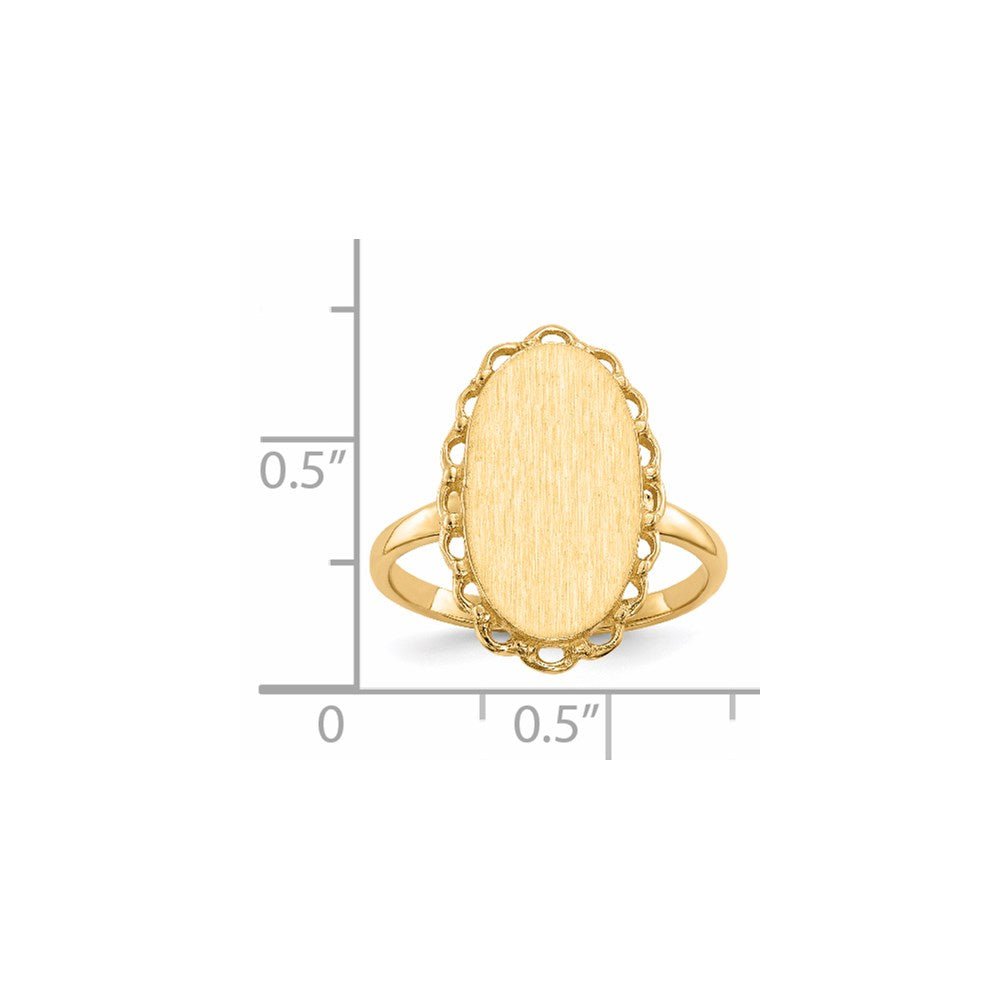 14K Yellow Gold 16.0x9.0mm Open Back Signet Ring