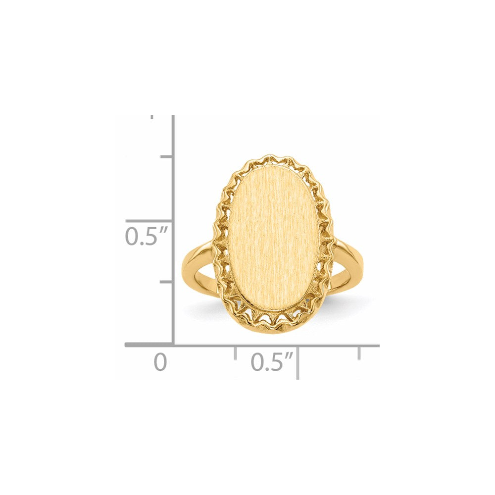 14K Yellow Gold 16.5x9.5mm Open Back Signet Ring