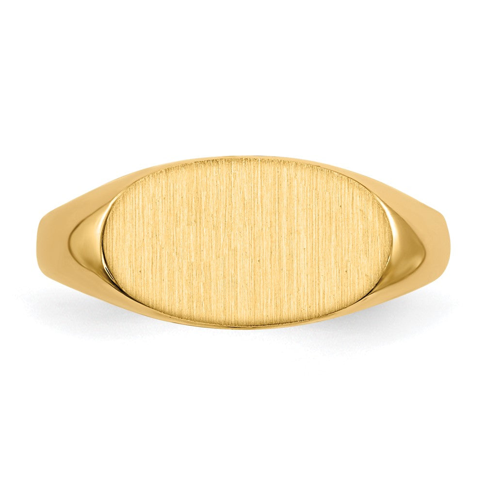 14K Yellow Gold 6.5x12.0mm Closed Back Children's Signet Ring