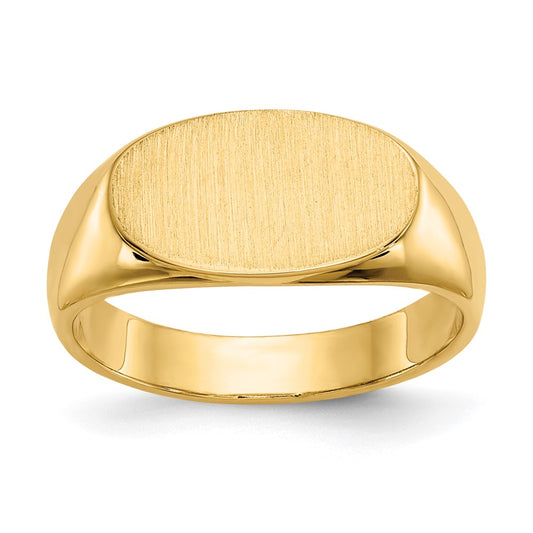 14K Yellow Gold 8.0x13.5mm Closed Back Signet Ring