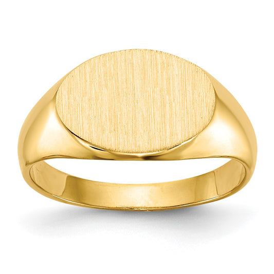 14K Yellow Gold 8.5x11.5mm Closed Back Child's Signet Ring