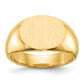 14K Yellow Gold 9.5x12.5mm Closed Back Signet Ring
