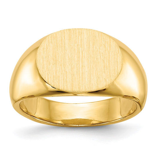 14K Yellow Gold 9.5x12.5mm Closed Back Signet Ring