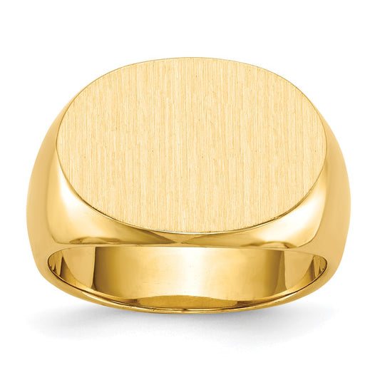 14K Yellow Gold 13.0x19.0mm Closed Back Men's Signet Ring