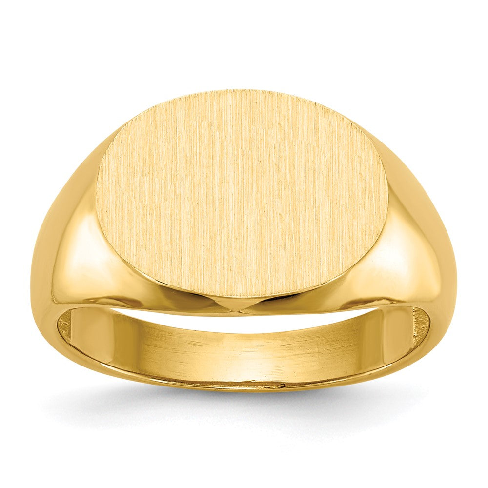 14K Yellow Gold 12.0x16.0mm Open Back Mens Signet Ring