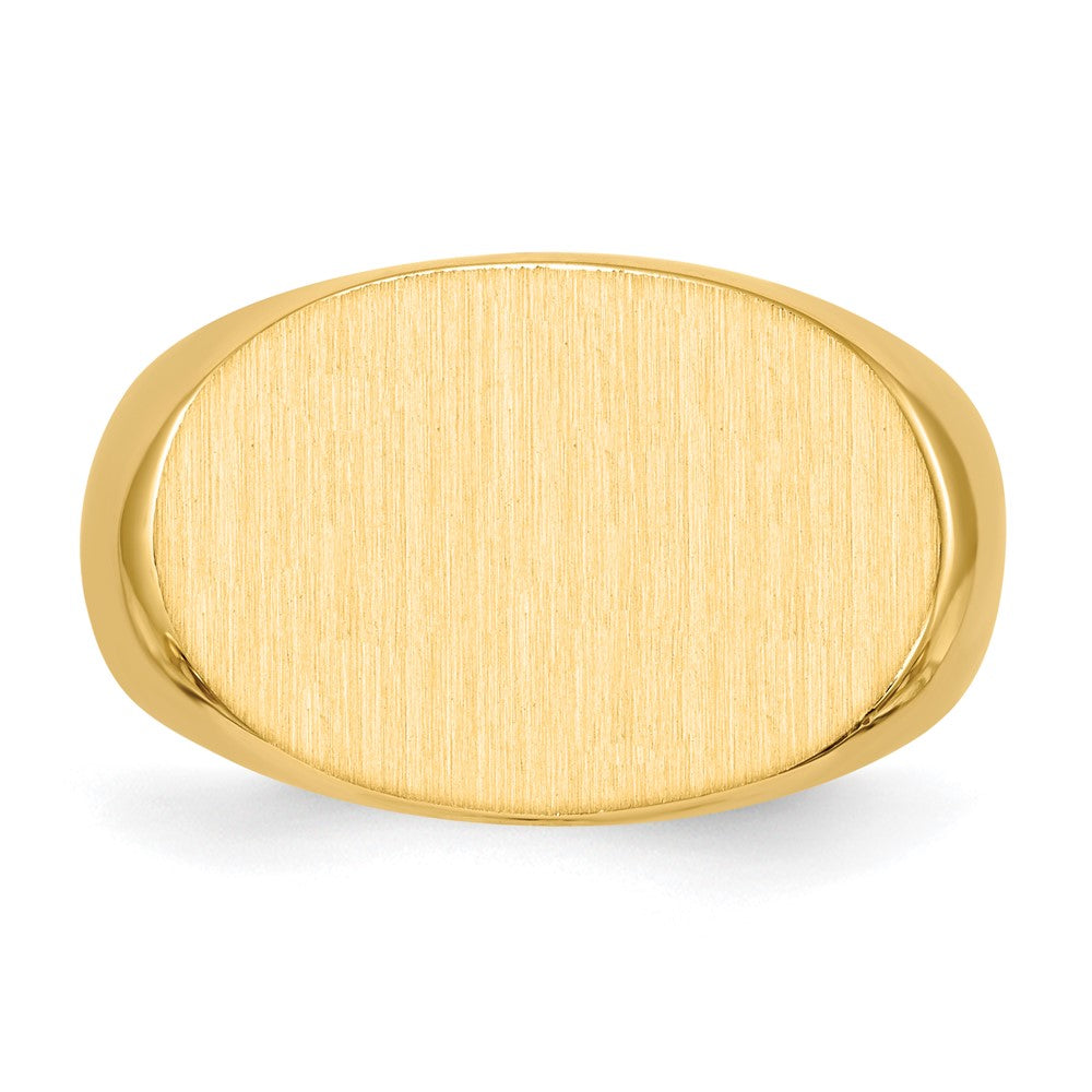 14K Yellow Gold 13.0x19.0mm Open Back Mens Signet Ring