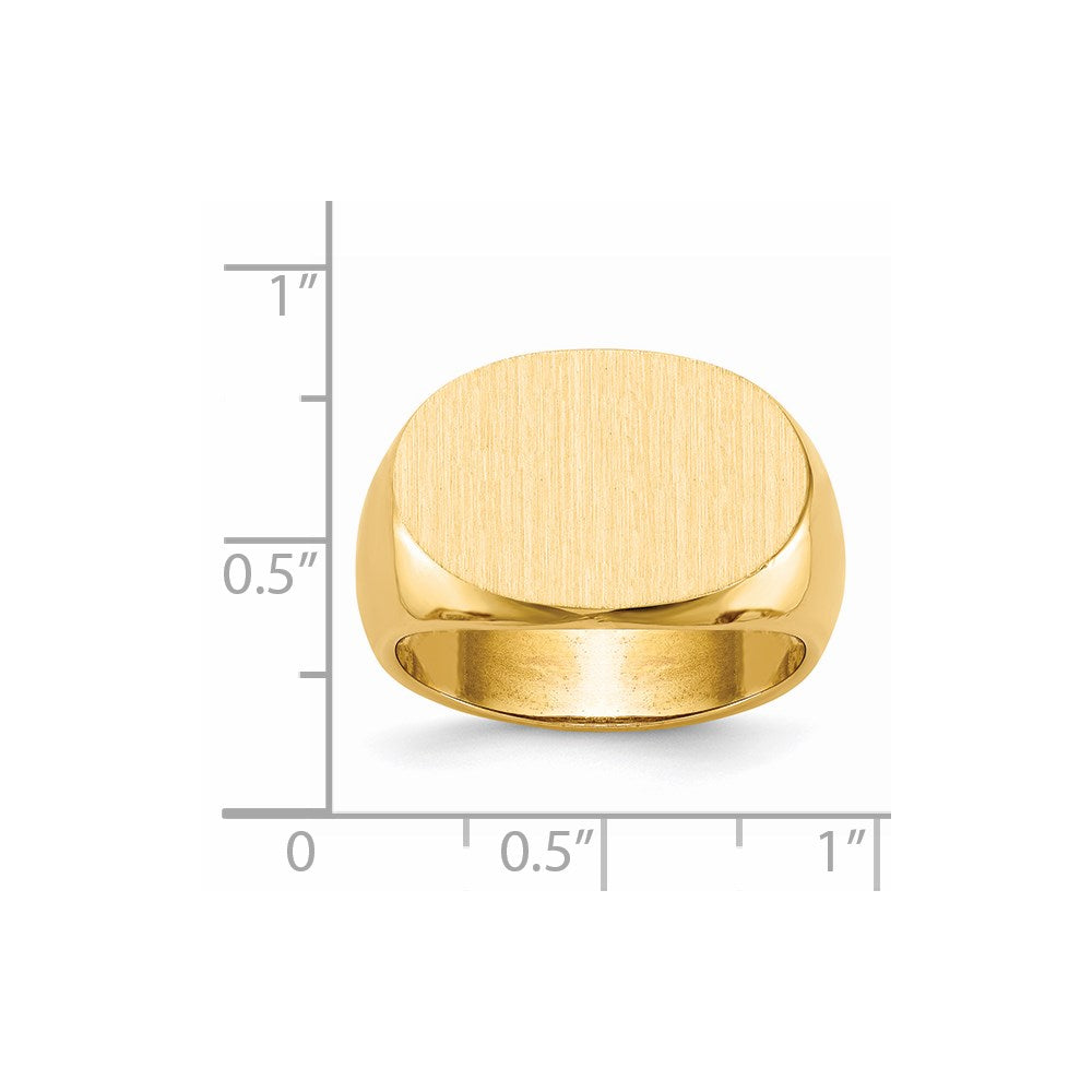 14K Yellow Gold 13.0x19.0mm Open Back Mens Signet Ring