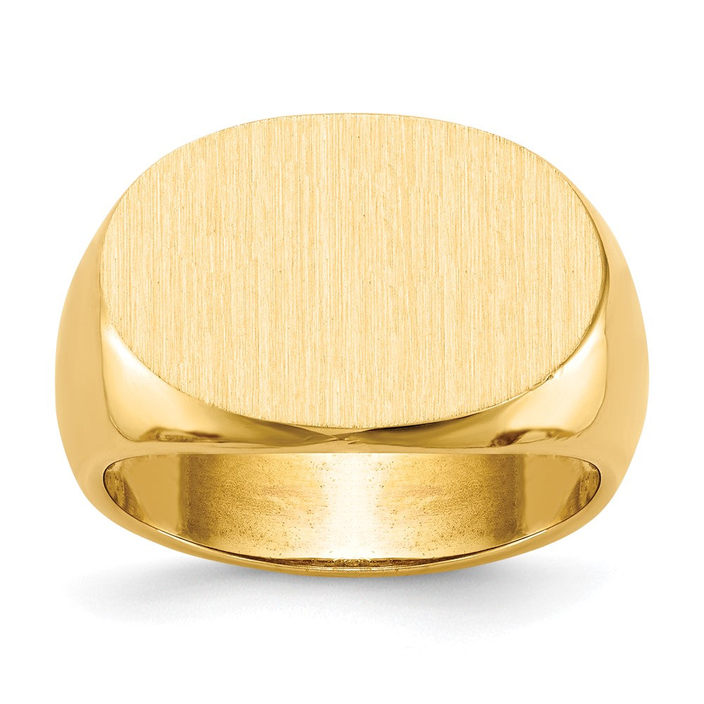 14K Yellow Gold 13.0x19.0mm Open Back Mens Signet Ring