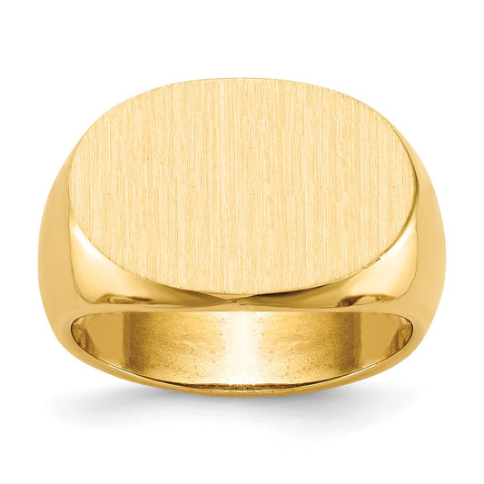 14K Yellow Gold 13.0x19.0mm Open Back Mens Signet Ring