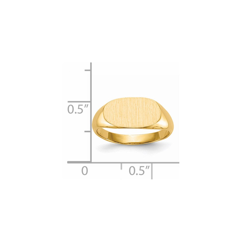 14K Yellow Gold 7.0x13.0mm Closed Back Signet Ring