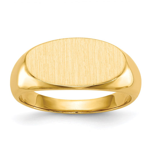 14K Yellow Gold 9.5x17.5mm Closed Back Men's Signet Ring