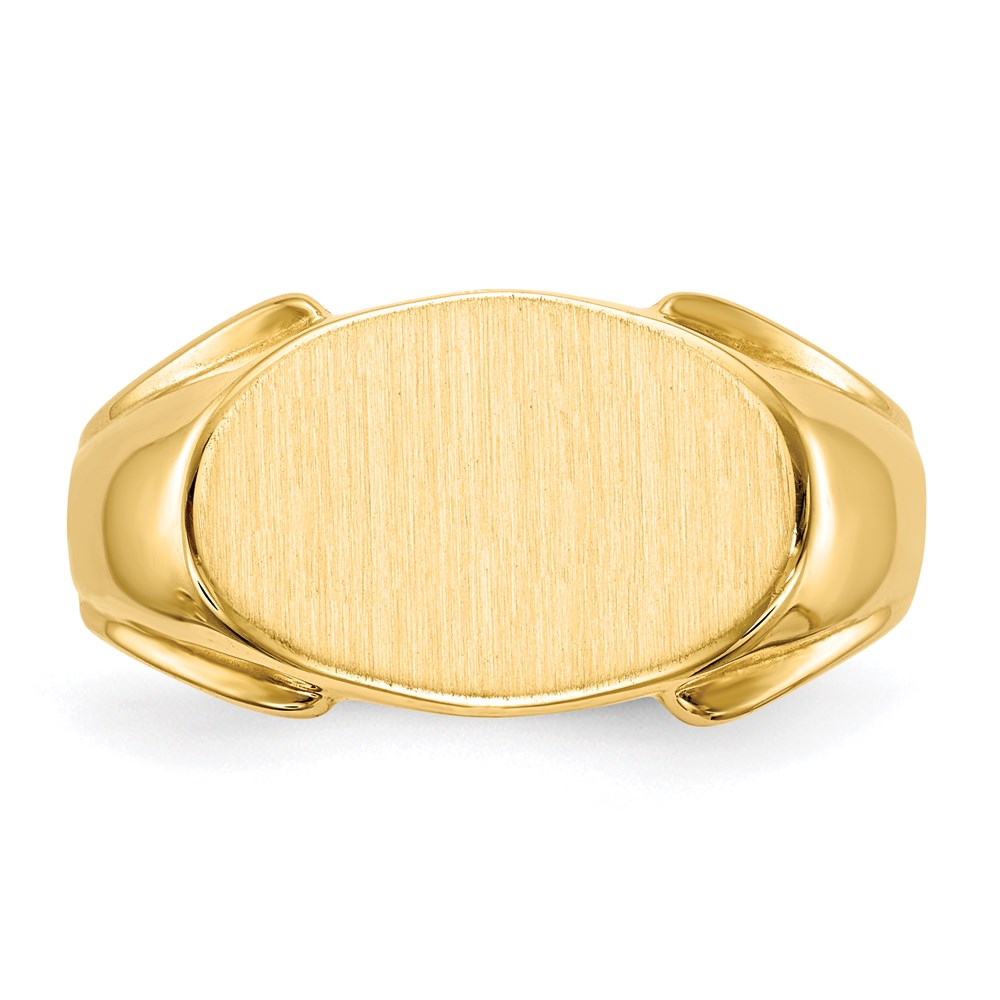 14K Yellow Gold 10.5x17.0mm Closed Back Men's Signet Ring