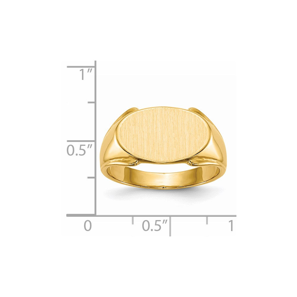 14K Yellow Gold 10.5x17.0mm Closed Back Men's Signet Ring