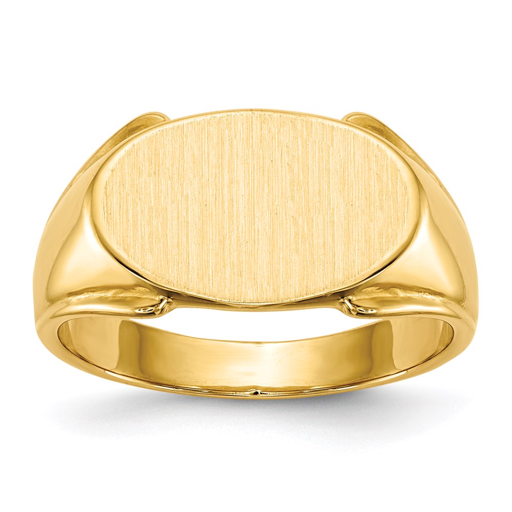 14K Yellow Gold 10.5x17.0mm Closed Back Men's Signet Ring