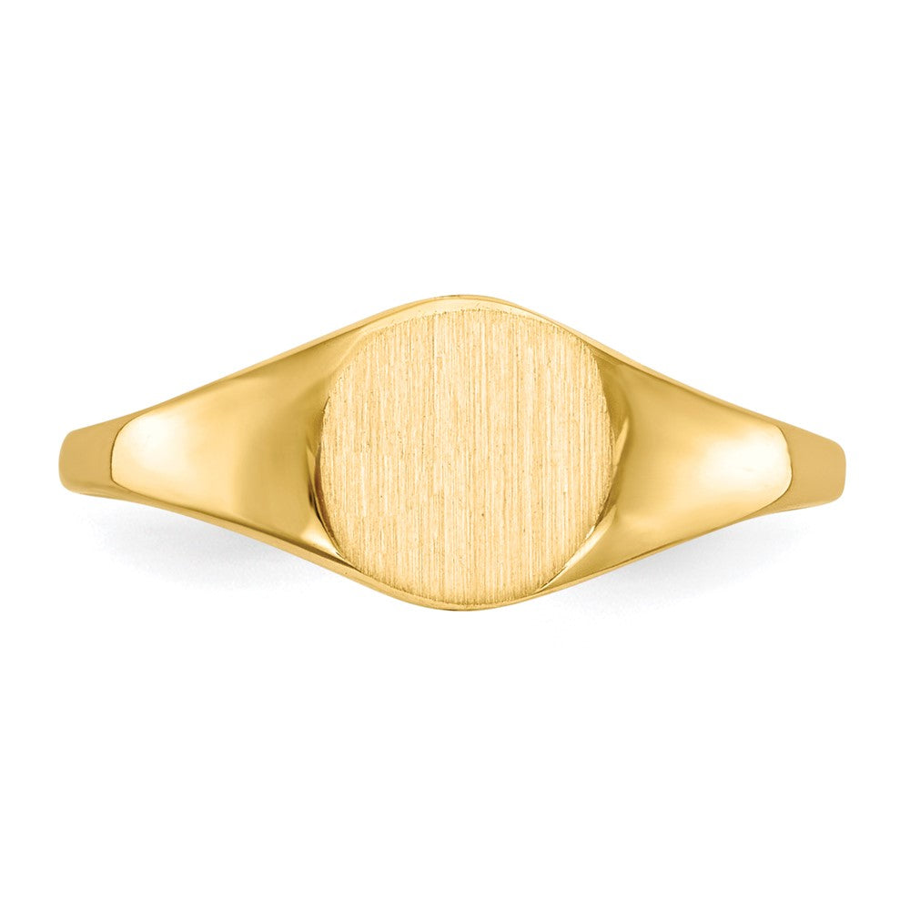 14K Yellow Gold 6.5x7.5mm Closed Back Signet Ring