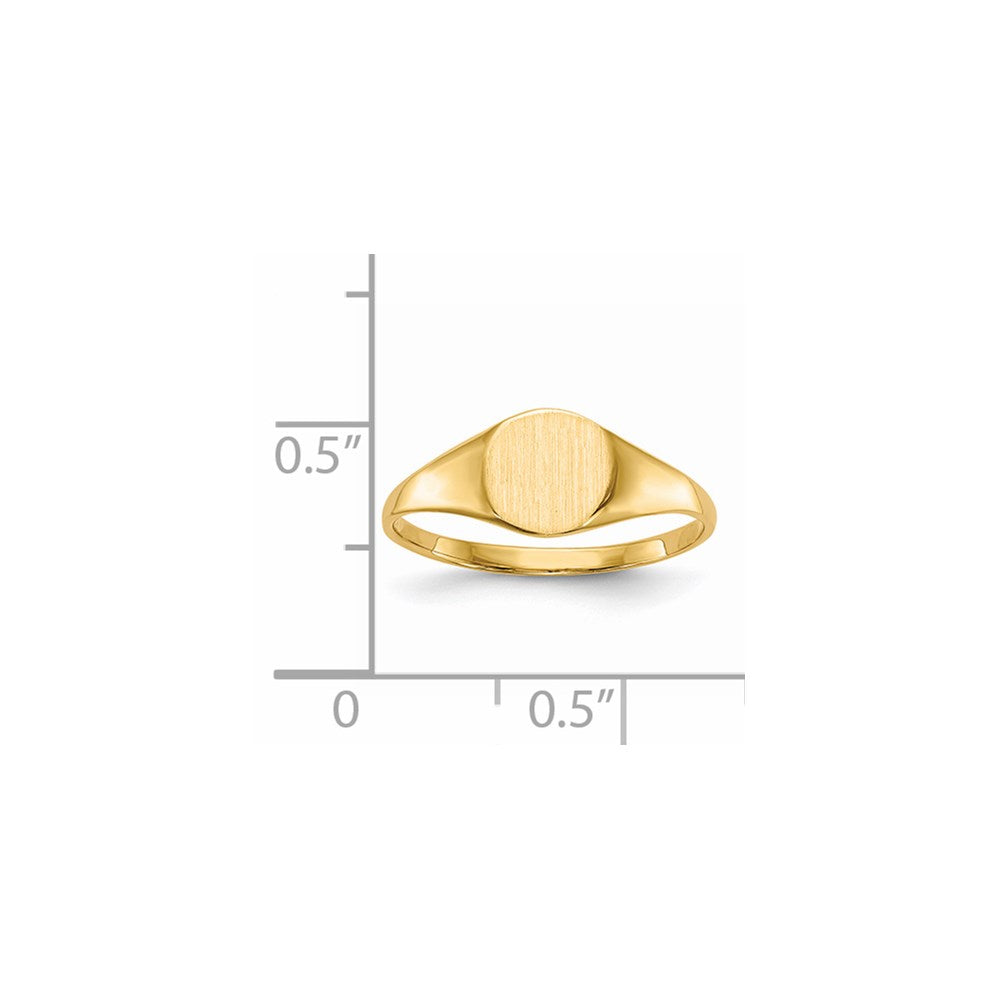 14K Yellow Gold 6.5x7.5mm Closed Back Signet Ring