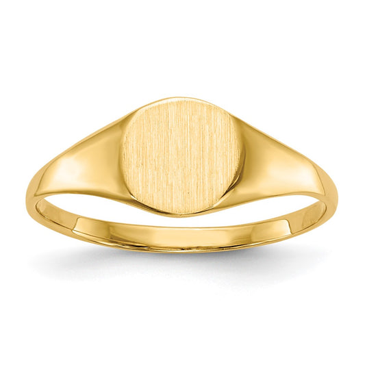 14K Yellow Gold 6.5x7.5mm Closed Back Signet Ring