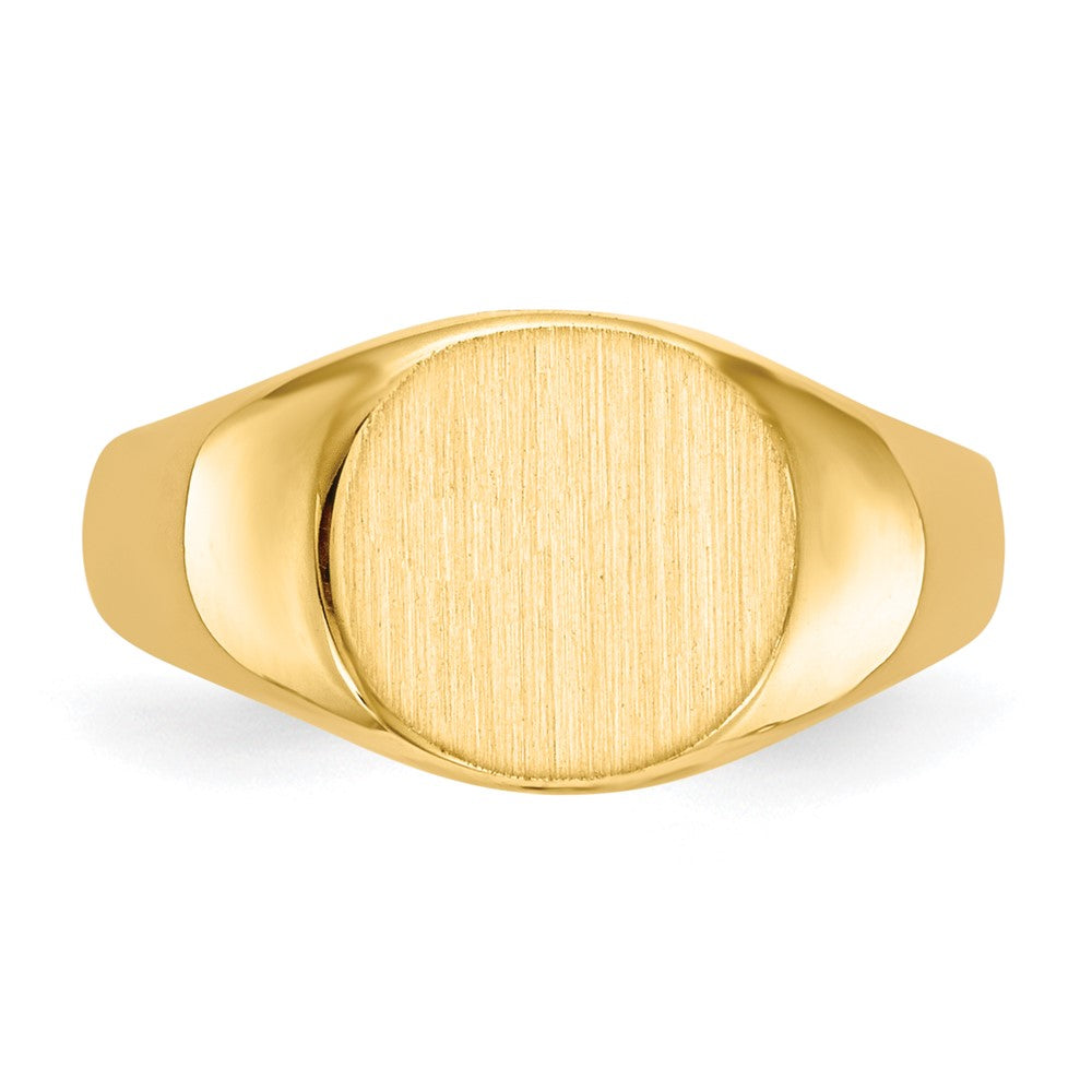 14K Yellow Gold 7.5x9.0mm Closed Back Child's Signet Ring