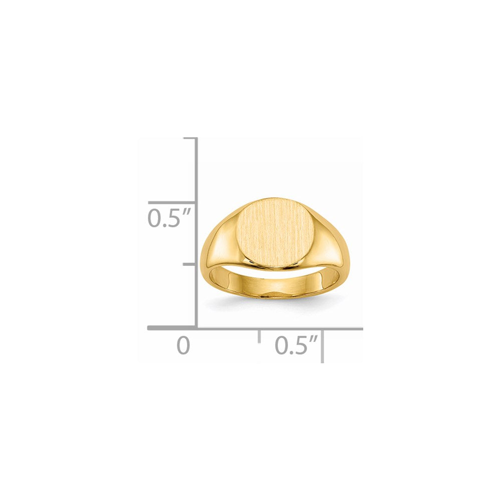 14K Yellow Gold 7.5x9.0mm Closed Back Child's Signet Ring