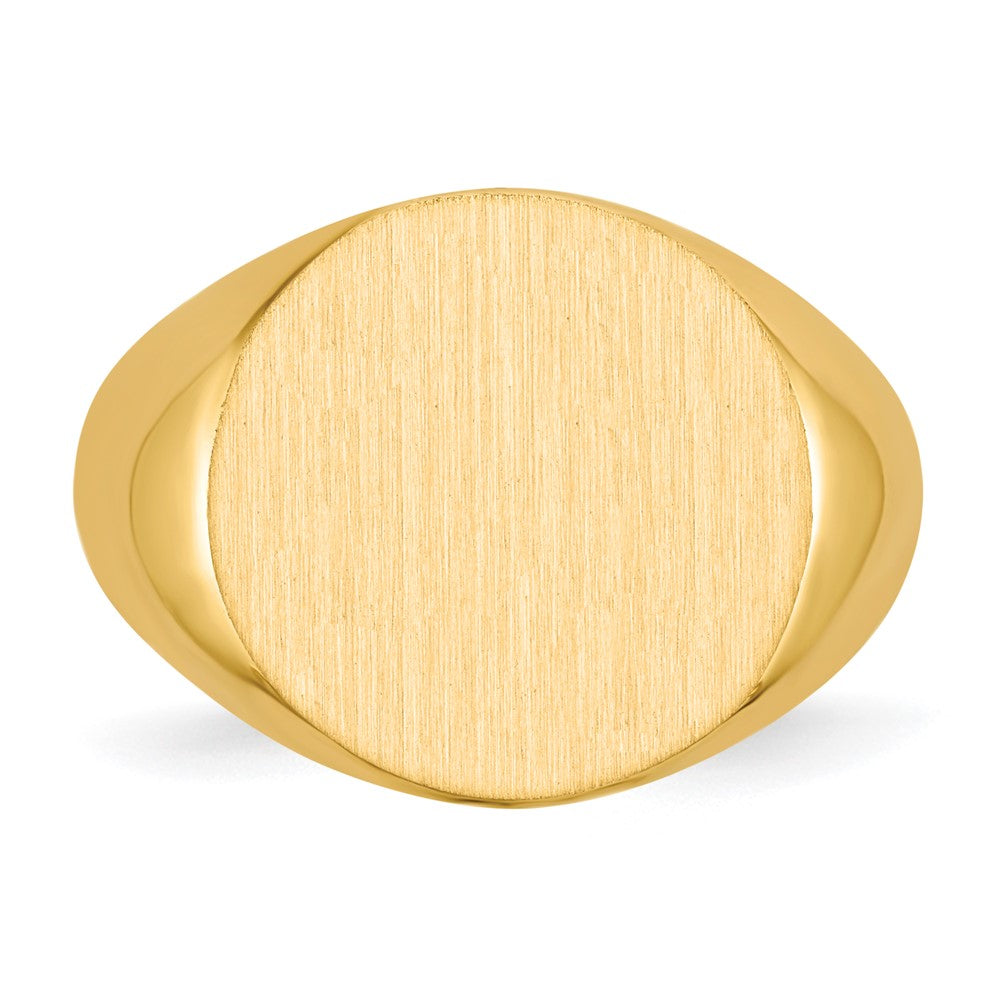 14K Yellow Gold 15.0x15.5mm Closed Back Signet Ring