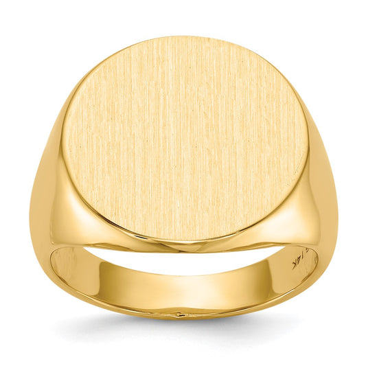 14K Yellow Gold 17.5x18.0mm Closed Back Men's Signet Ring