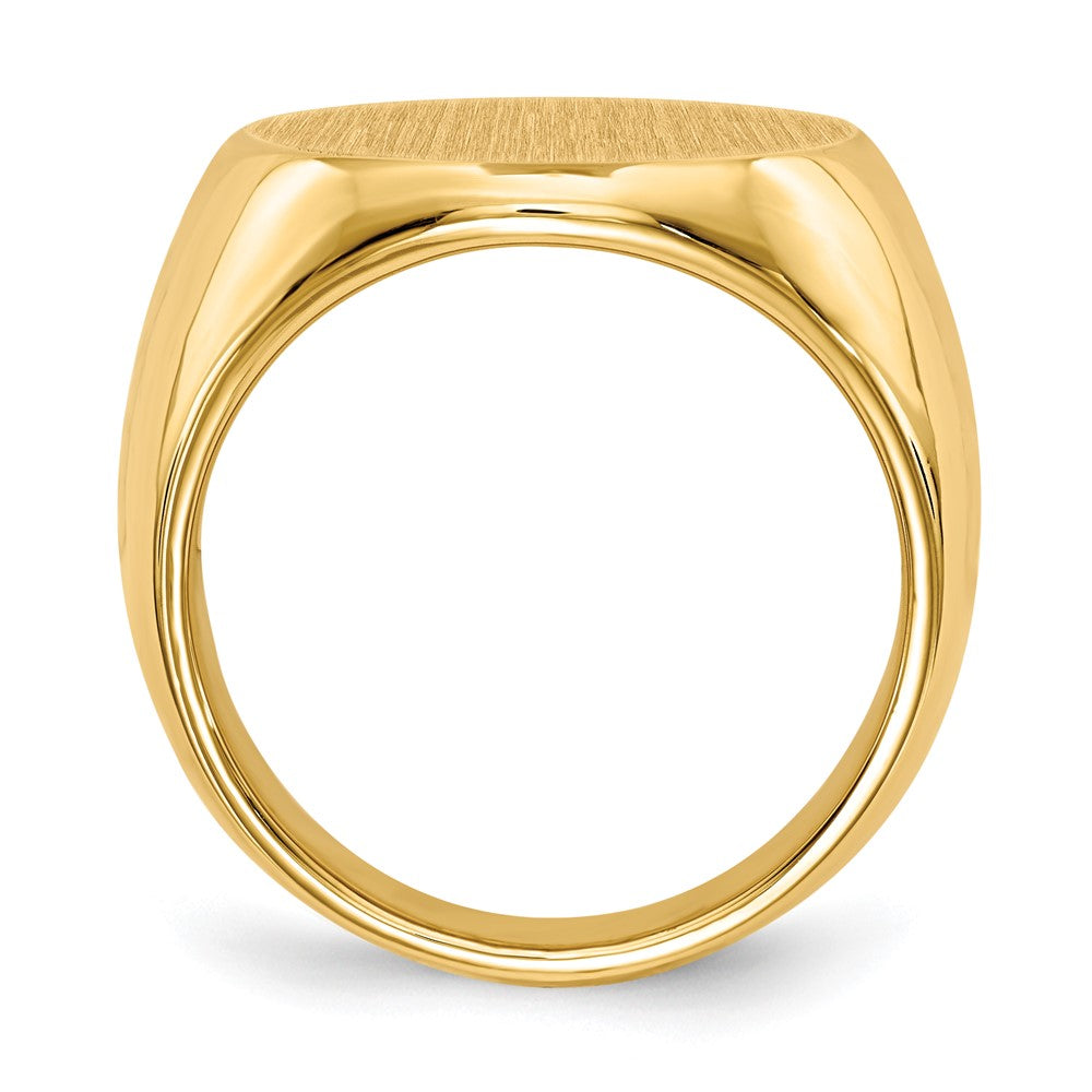 14K Yellow Gold 15.0x15.0mm Closed Back Men's Signet Ring