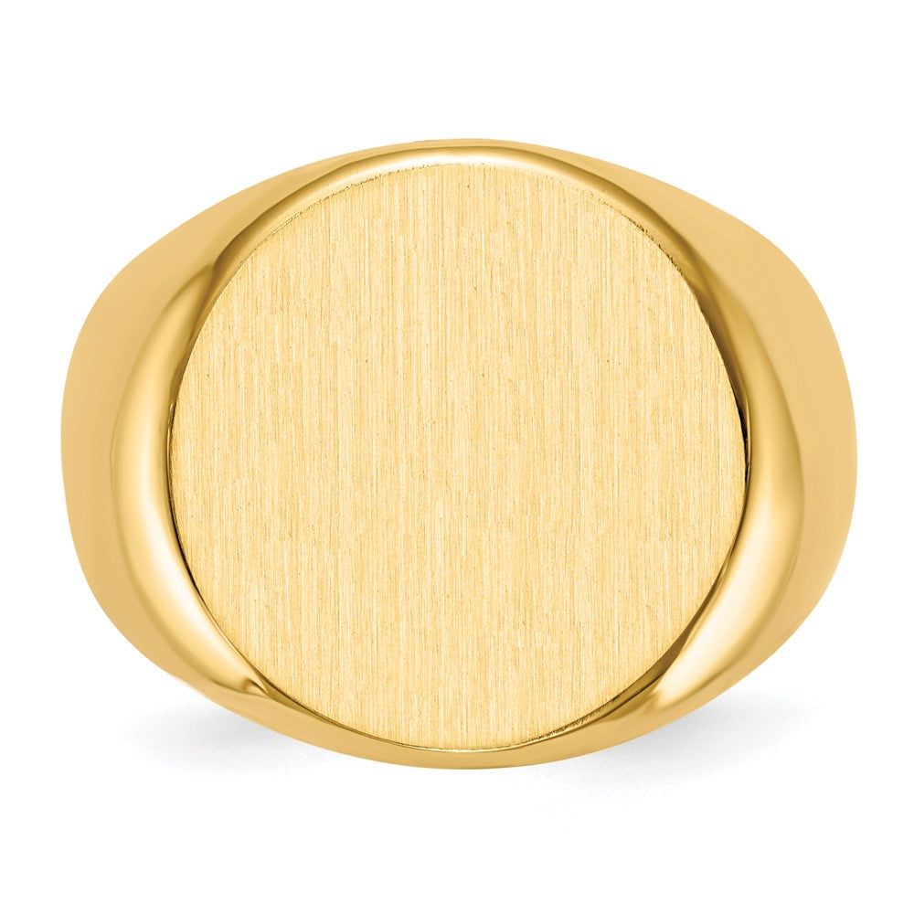 14K Yellow Gold 15.0x15.0mm Closed Back Men's Signet Ring