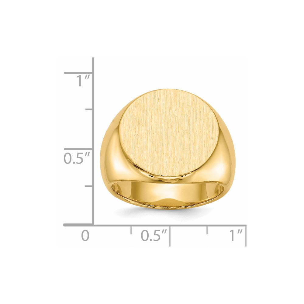 14K Yellow Gold 15.0x15.0mm Closed Back Men's Signet Ring