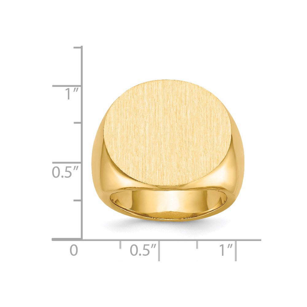 14K Yellow Gold 21.0x21.5mm Closed Back Mens Signet Ring