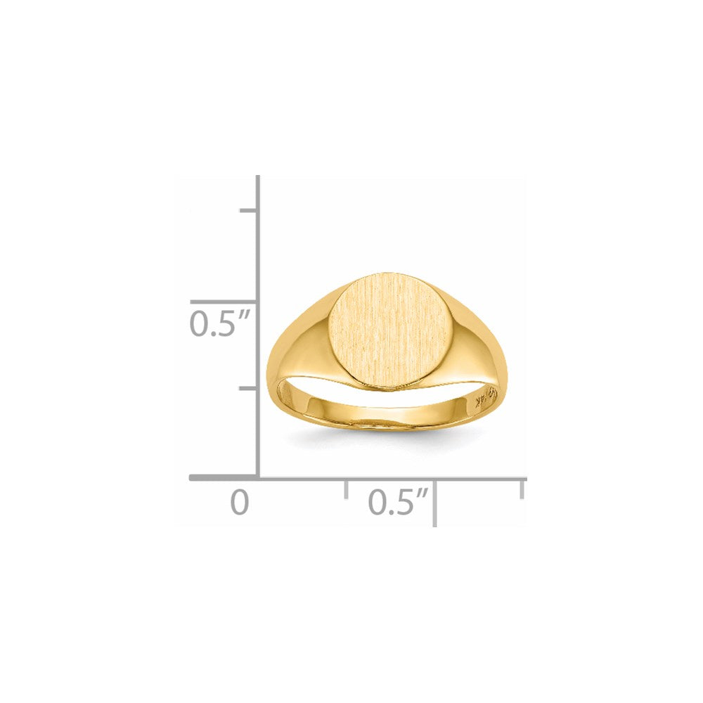 14K Yellow Gold 9.5x10.0mm Open Back Signet Ring