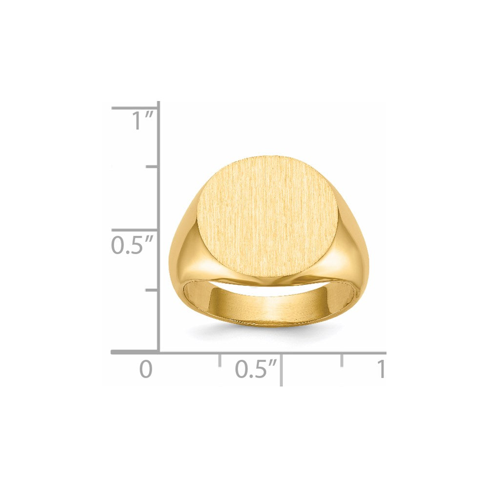 14K Yellow Gold 15.0x15.5mm Open Back Signet Ring