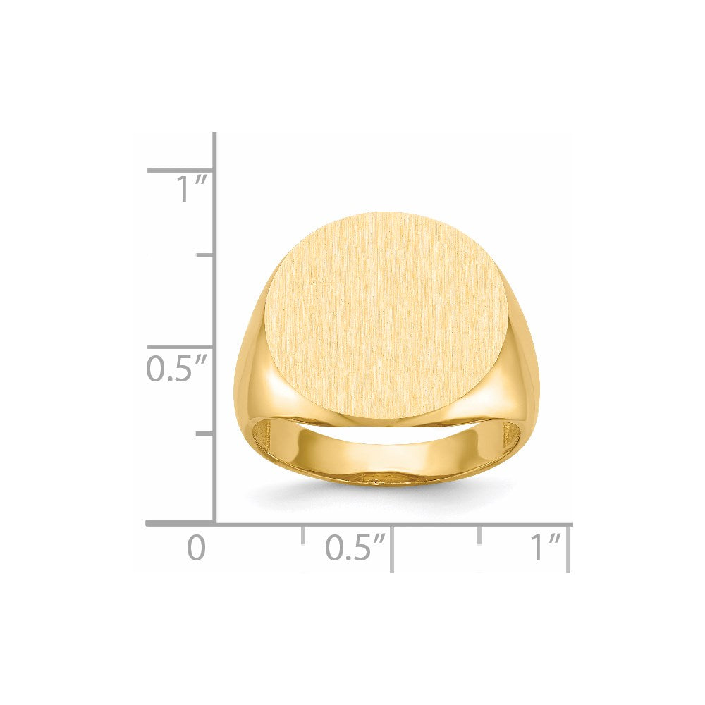 14K Yellow Gold 17.5x18.0mm Open Back Men's Signet Ring