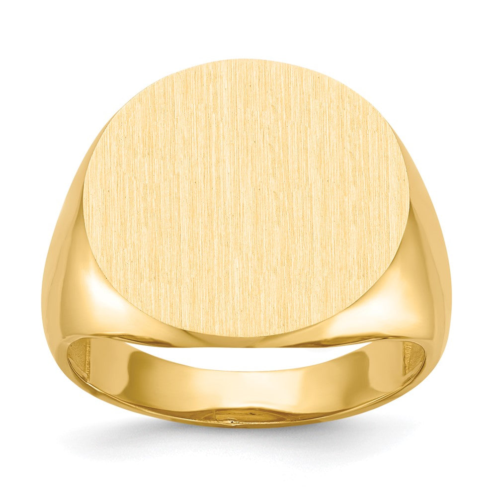 14K Yellow Gold 17.5x18.0mm Open Back Men's Signet Ring