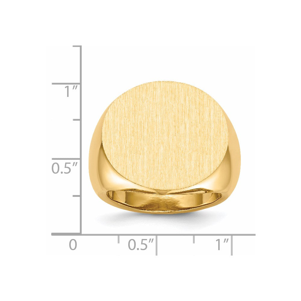 14K Yellow Gold 21.0x21.5mm Open Back Mens Signet Ring