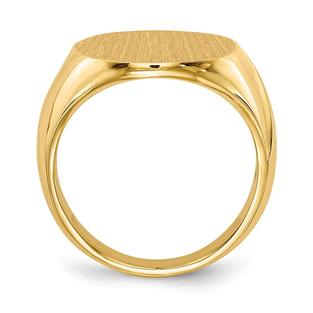 14K Yellow Gold 16.0x16.0mm Closed Back Men's Signet Ring