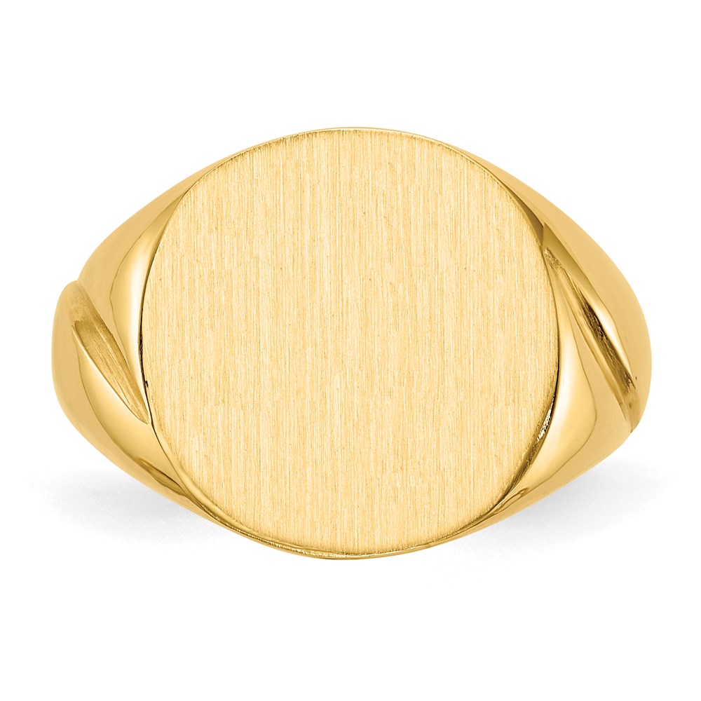 14K Yellow Gold 16.0x16.0mm Closed Back Men's Signet Ring