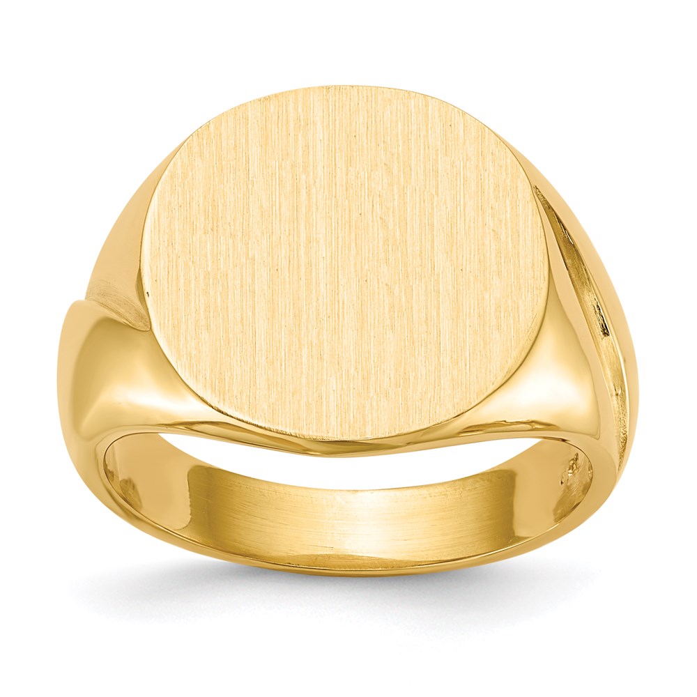 14K Yellow Gold 16.0x16.0mm Closed Back Men's Signet Ring