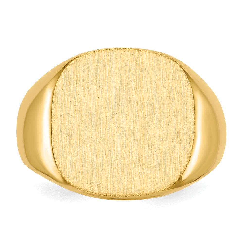 14K Yellow Gold 16.0x17.0mm Closed Back Men's Signet Ring