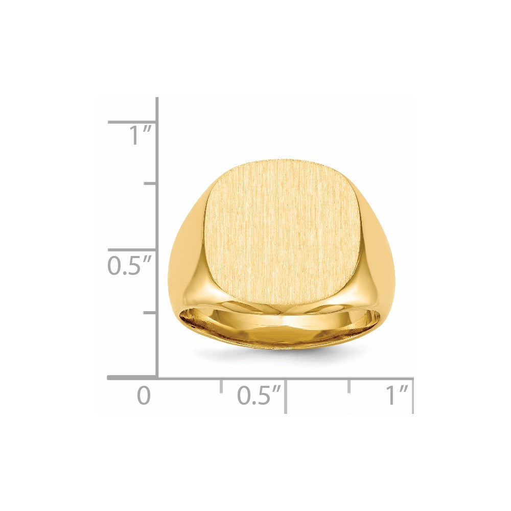 14K Yellow Gold 16.0x17.0mm Closed Back Men's Signet Ring