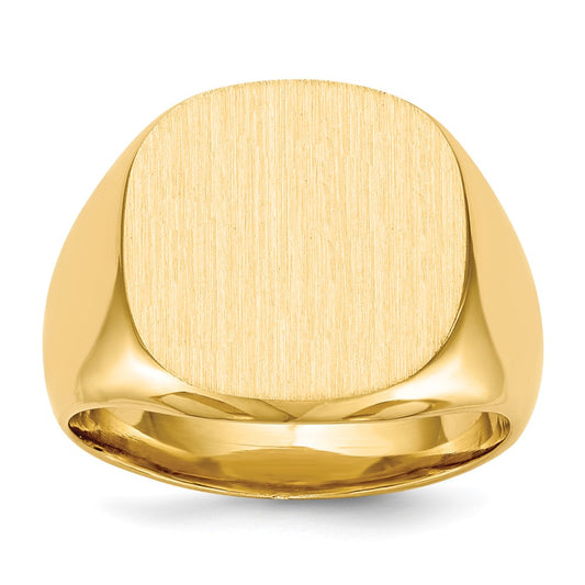 14K Yellow Gold 16.0x17.0mm Closed Back Men's Signet Ring